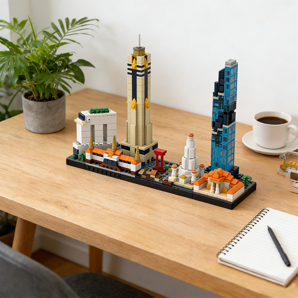Kids Toys Bangkok - MOC บังคับบูร์กิงค์ สกายไลน์ บล็อกตัวต่อแบบจำลอง บังคับบูร์กิงค์ สกายไลน์