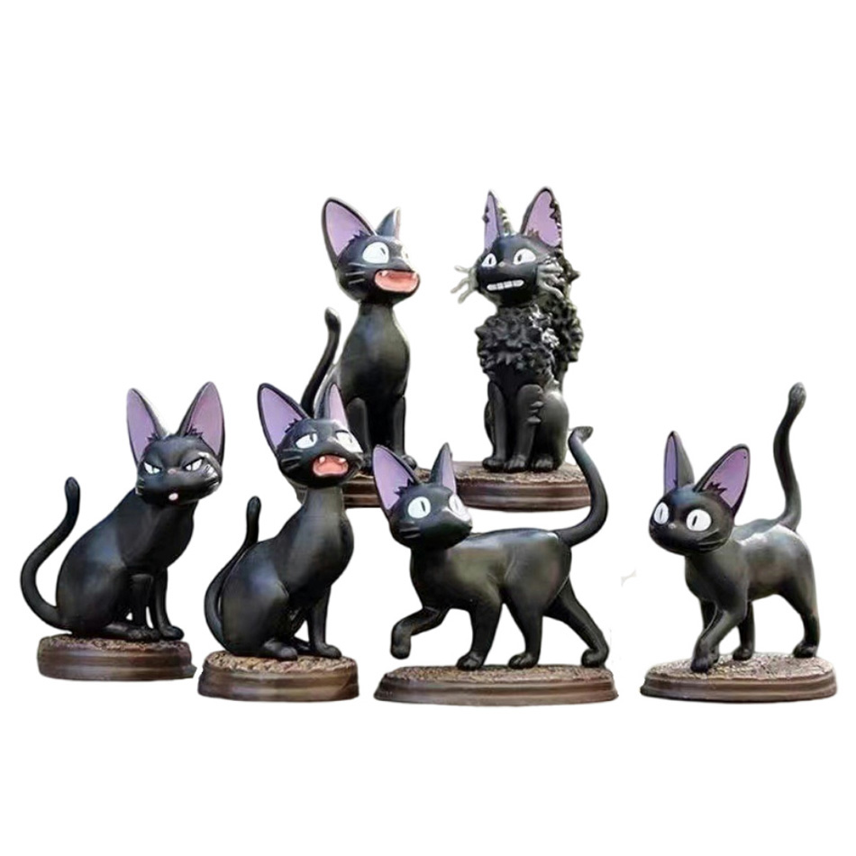 Kids Toys Jiji - 6 ชิ้น/เซ็ตการ์ตูนแมวดํา Jiji Gigi รูป PVC