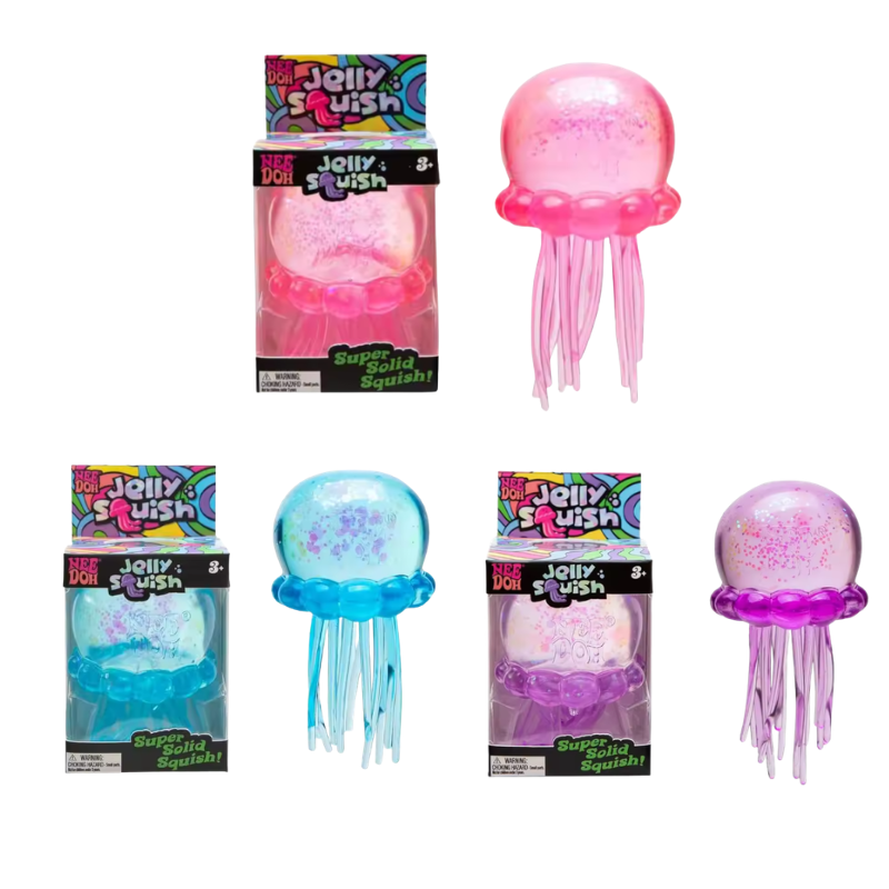 Sensory Fidget Toys - ของเล่นบีบสควิชชี่รูปแมงกะพรุน Needoh ของเล่นบีบคลายเครียด ของเล่นสัมผัสสัมผัสน้ำ ของเล่นบีบเจลลี่นุ่มๆ บรรเทาความเครียด
