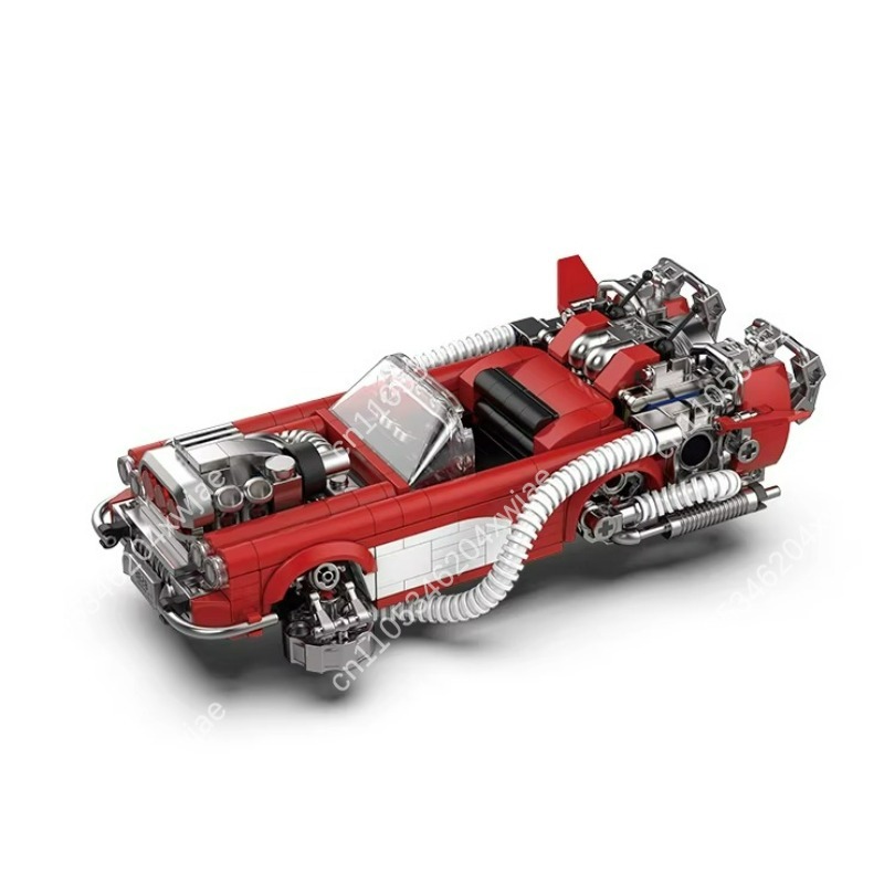 Kids Toys Kit - ชุดประกอบโมเดลรถจากภาพยนตร์ Back to the Future ของเล่นประกอบรถสปอร์ตเดโลเรียนสีแดง