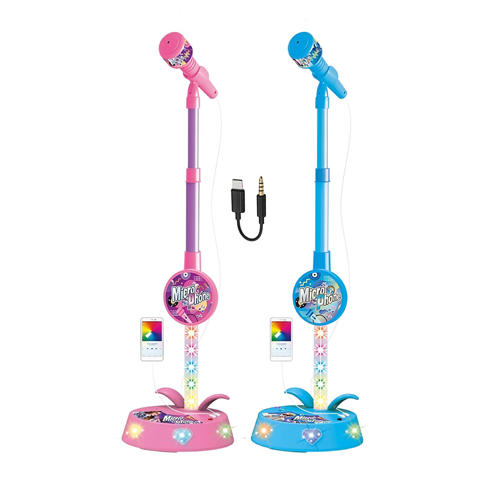 Kids' Toys - ไมโครโฟนสำหรับเด็กพร้อมขาตั้ง ปรับความสูงได้แบบไร้สาย ของเล่นพกพาสำหรับเด็ก คาราโอเกะ ร้องเพลง ไมโครโฟนสำหรับห้องเรียนและการเดินทาง