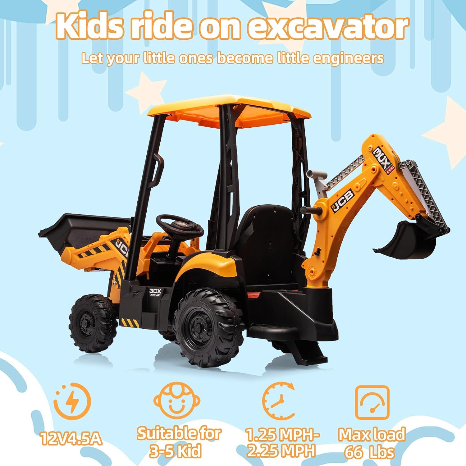 รถขุด JCB 12V สำหรับเด็กที่ได้ - Kids Toys Jcb บทวิจารณ์และราคา