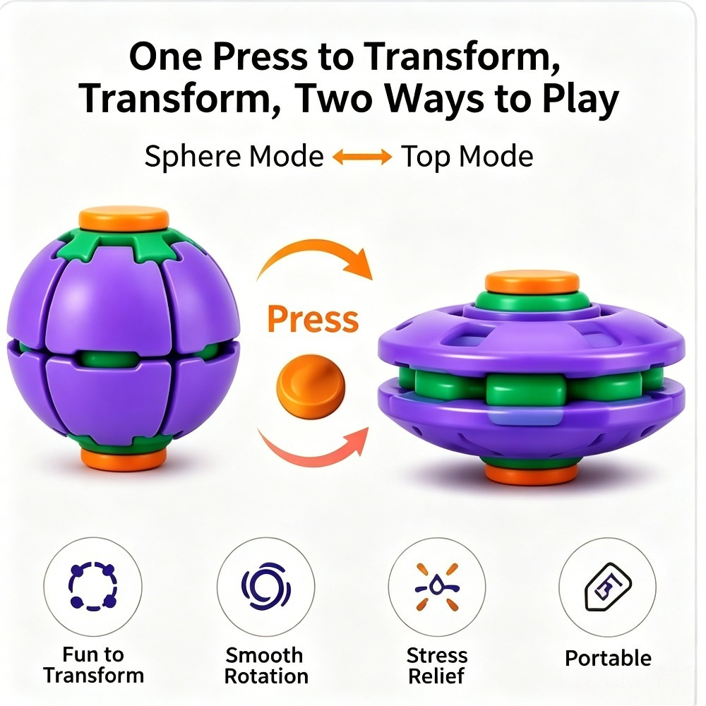 ลูกบอลหมุนแปลงรูปแบบได้ กดเพื่ - Kids' Toys บทวิจารณ์และราคา